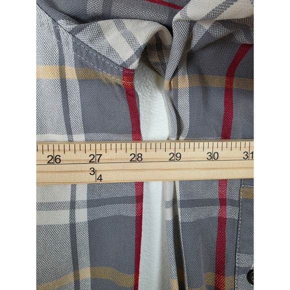 GH Bass & Co Shirt Mens XXL Grey Red Plaid Button Up Long Sleeve Durable Work - Picture 4 of 10
